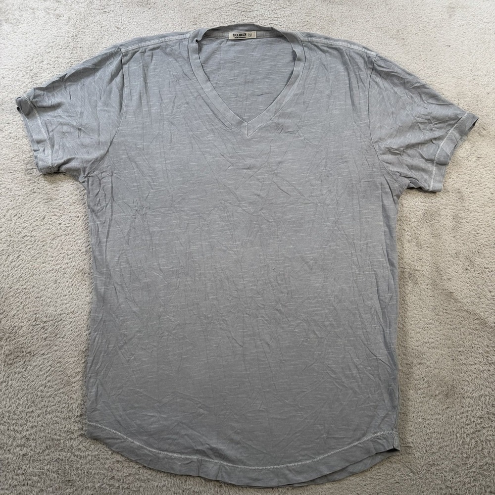 Buck Mason T-Shirt Mens Small Grey V-Neck Short Sleeve Cotton Classic Tee